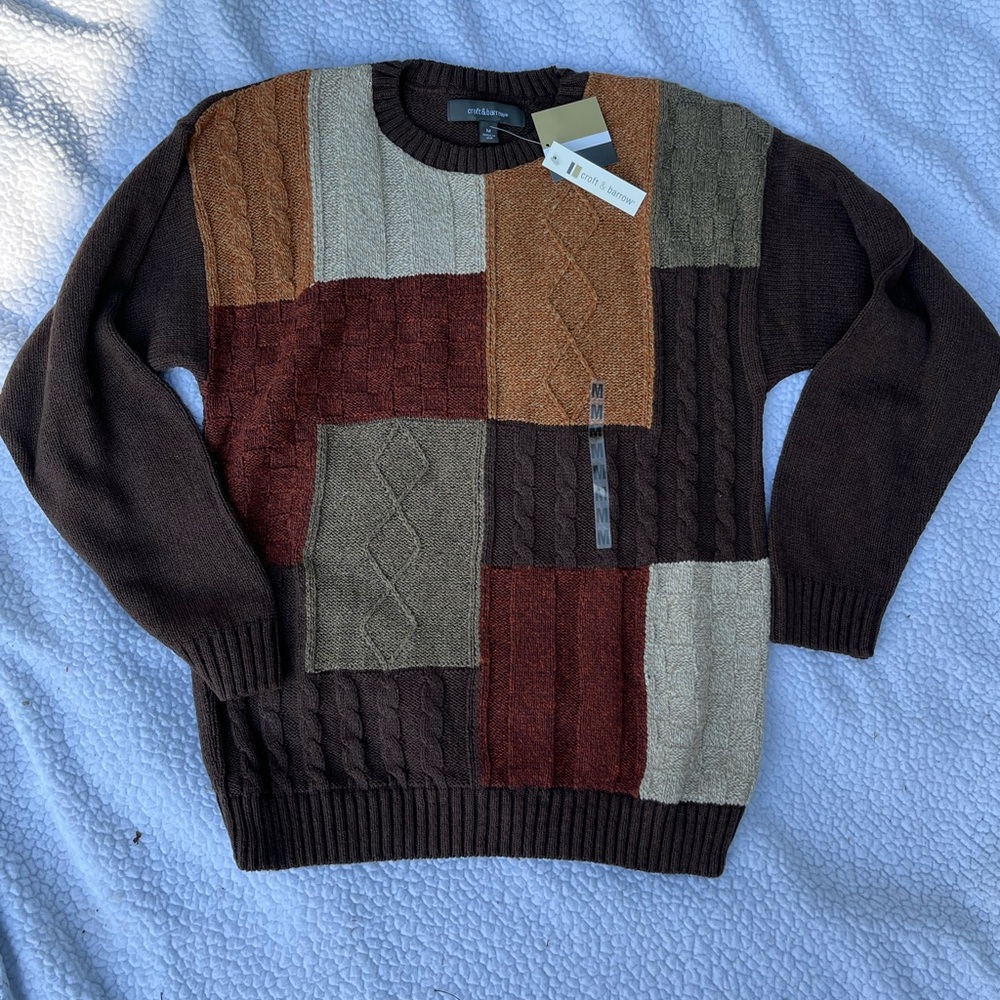Croft & Barrow New Men’s  Crewneck Sweater - Brown, Tan, Rust, Olive Size M